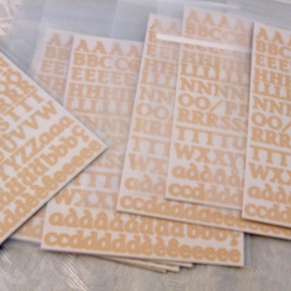 ABC/123 Stickers, Mini; Beige   New/CREATIVE MEMORIES.  Includes 4 pkg abc beige - Picture 1 of 2